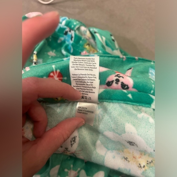 Girls XL 16-18 Holiday Pajama Top Button Down Deer Christmas Green Long Sleeve - Picture 5 of 9